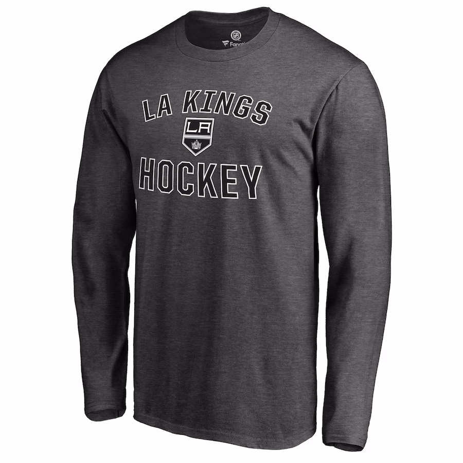 Men's Los Angeles Kings Heathered Gray Victory Arch Long Sleeve T-Shirt - ujerseystore