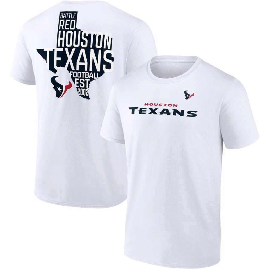 Men's Houston Texans Fanatics White Hot Shot State T-Shirt - ujerseystore