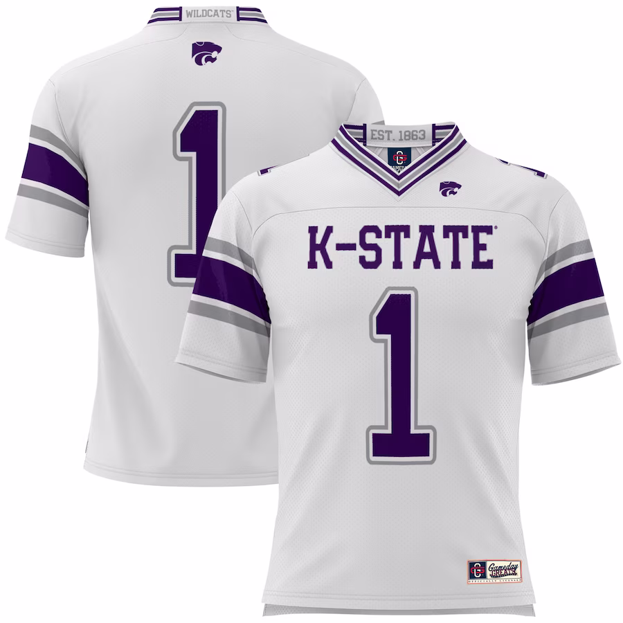 #1 Kansas State Wildcats GameDay Greats Youth Football Jersey - White - ujerseystore