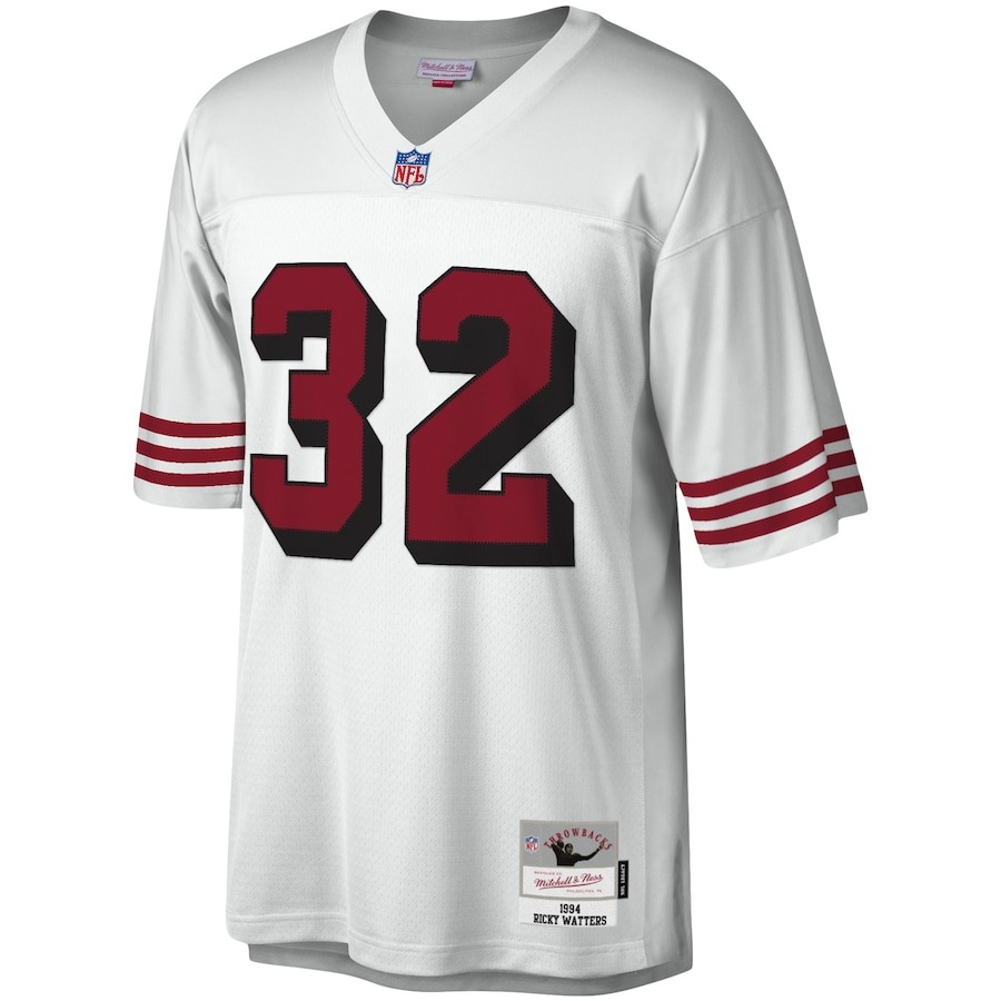 Men's San Francisco 49ers Ricky Watters Mitchell & Ness White Legacy Replica Jersey - ujerseystore