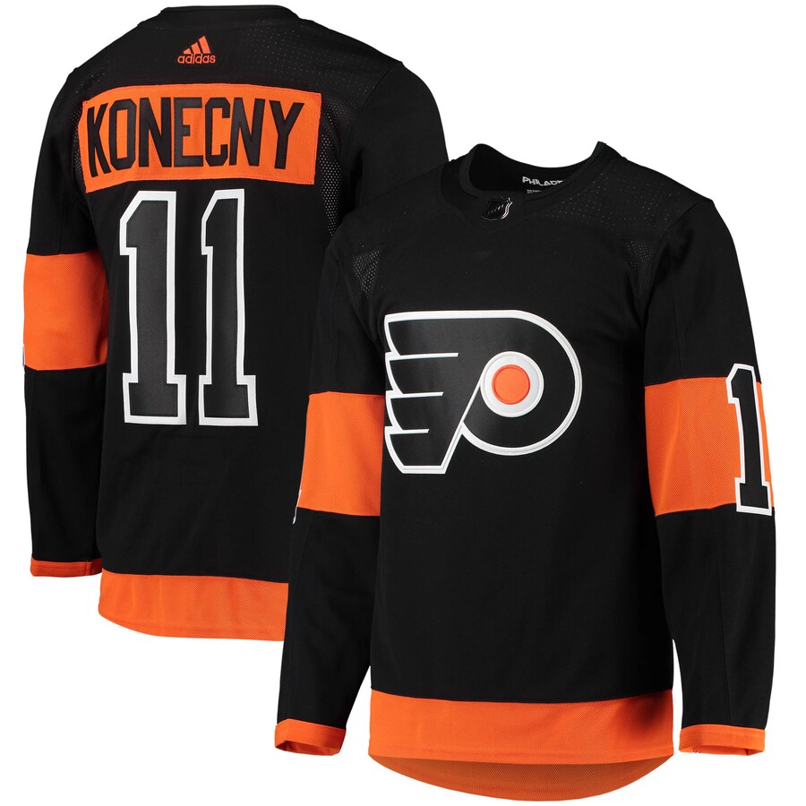 Men's Philadelphia Flyers Travis Konecny adidas Black Alternate Primegreen Authentic Pro Player Jersey - ujerseystore