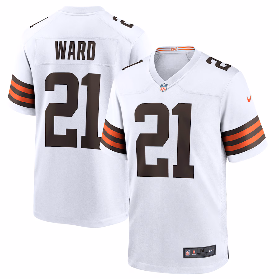 Men's Cleveland Browns Denzel Ward Nike White Game Jersey - ujerseystore