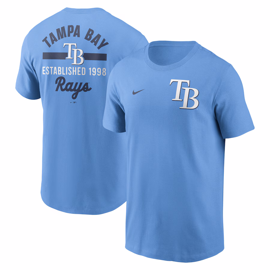 Men's Tampa Bay Rays Nike Light Blue 2-Hit T-Shirt - ujerseystore