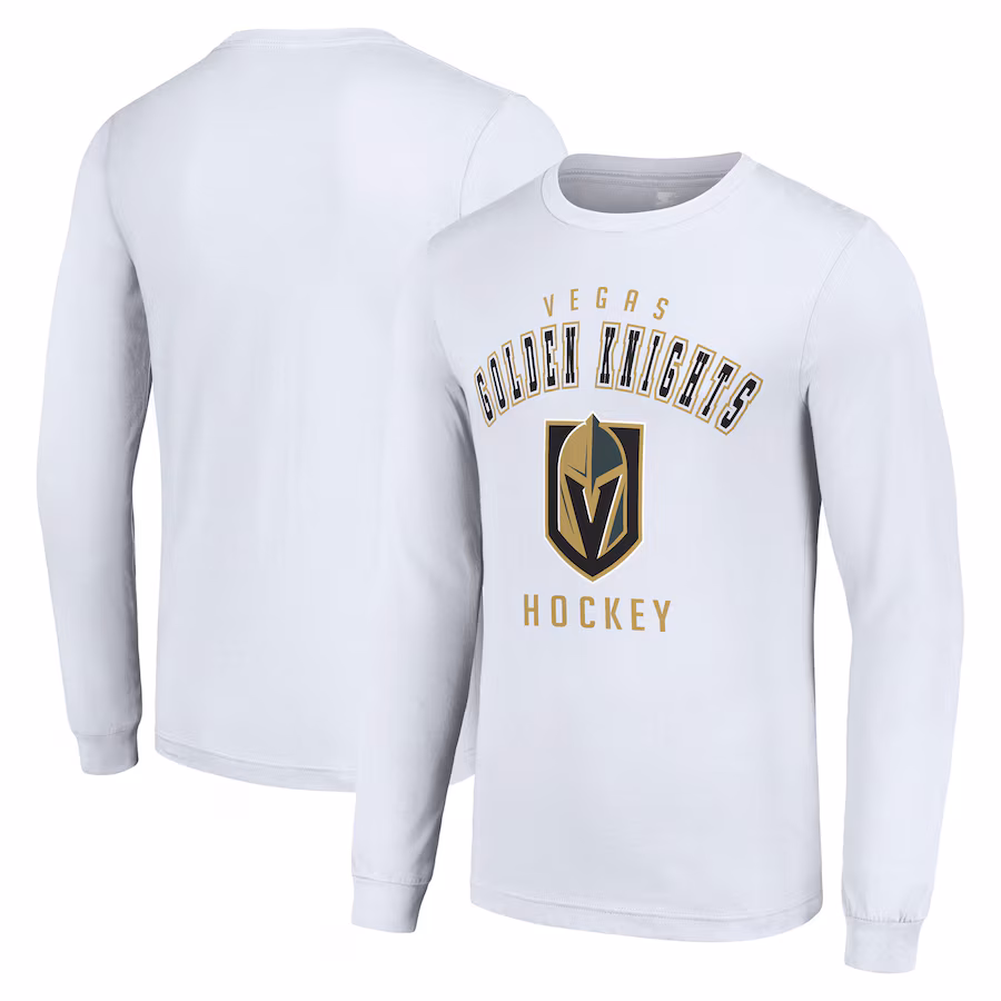Men's Vegas Golden Knights Starter White Logo Long Sleeve T-Shirt - ujerseystore