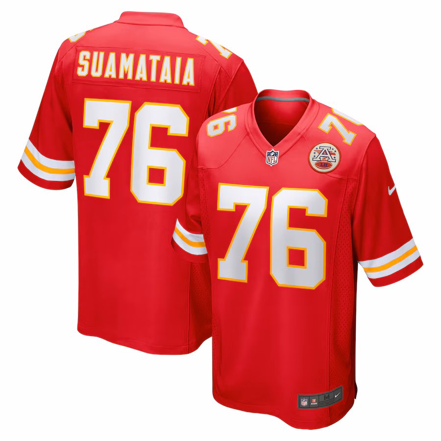 Men's Kansas City Chiefs Kingsley Suamataia Nike Red Game Jersey - ujerseystore