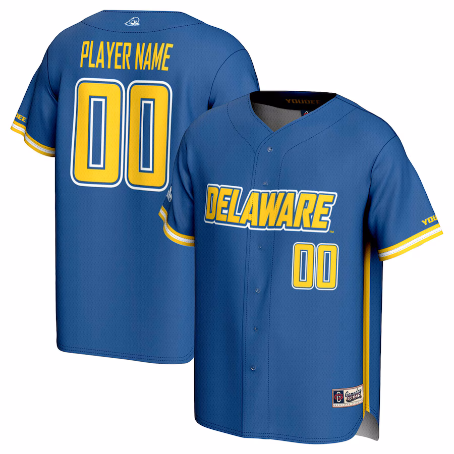 Delaware Fightin' Blue Hens GameDay Greats NIL Pick-A-Player Baseball Lightweight Jersey - Royal - ujerseystore