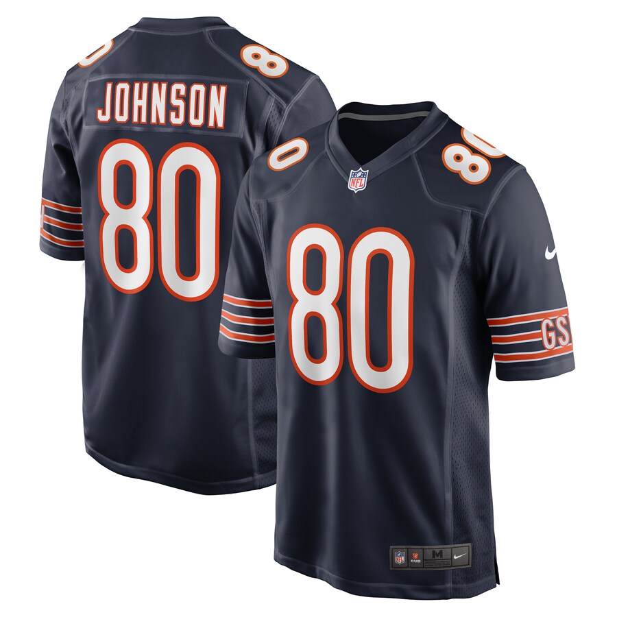 Men's Chicago Bears Collin Johnson Nike  Navy  Game Jersey - ujerseystore