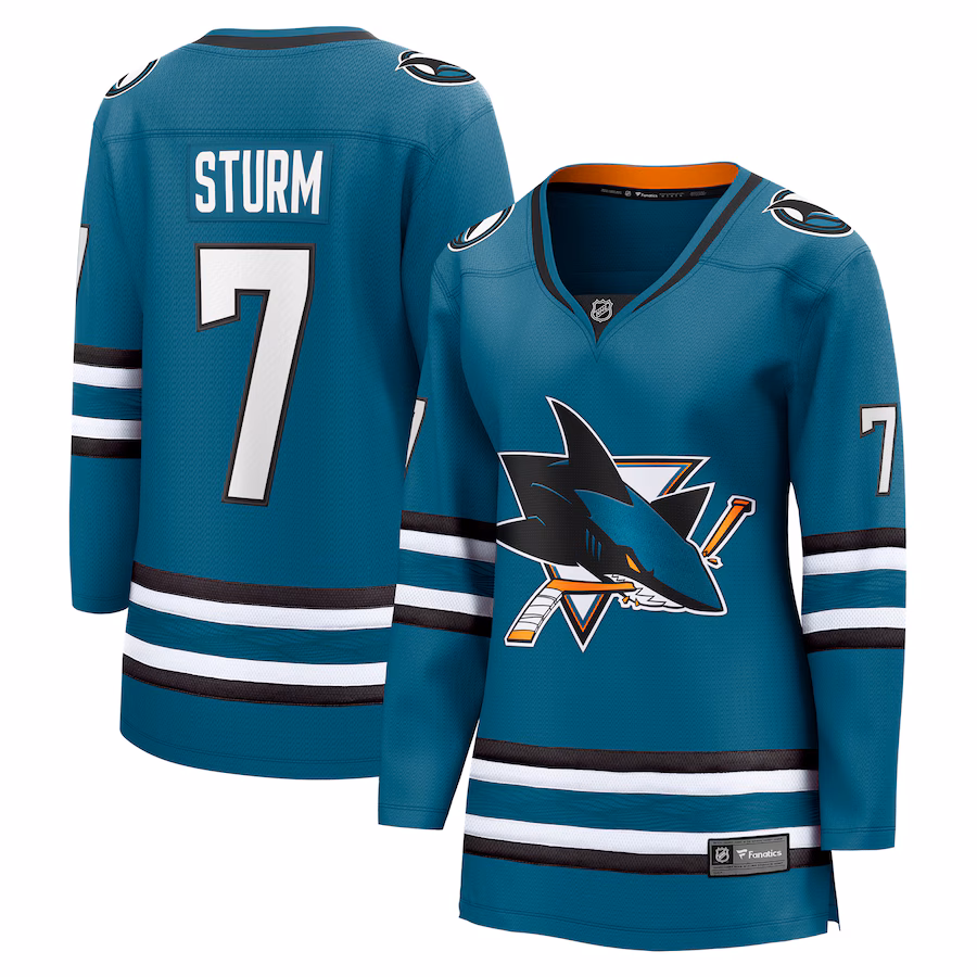 Women's San Jose Sharks Nico Sturm Fanatics Teal Home Breakaway Player Jersey - ujerseystore