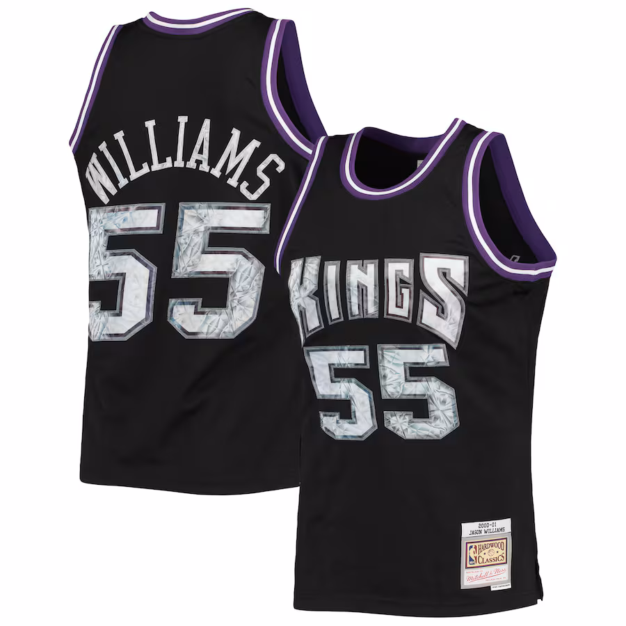 Men's Sacramento Kings Jason Williams Mitchell & Ness Black 2000/01 Hardwood Classics NBA 75th Anniversary Diamond Swingman Jersey - ujerseystore