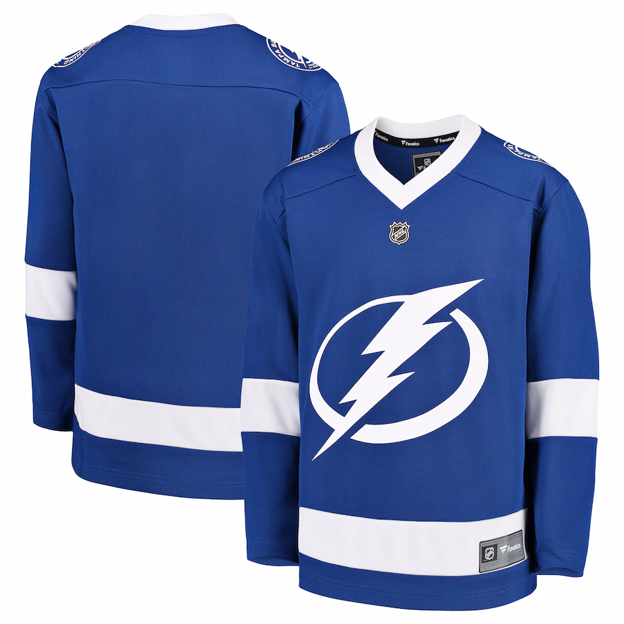 Youth Tampa Bay Lightning Fanatics Blue Home Replica Blank Jersey - ujerseystore
