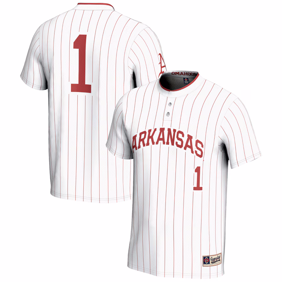 Unisex GameDay Greats #1 White Arkansas Razorbacks Lightweight Softball Jersey - ujerseystore