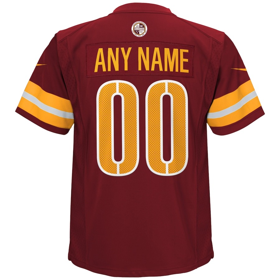 Youth Washington Commanders Nike Burgundy Game Custom Player Jersey - ujerseystore