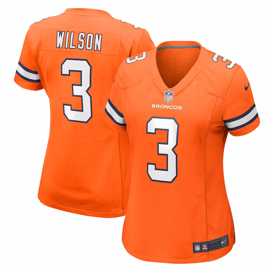 Women's Denver Broncos Russell Wilson Nike Orange Player Game Jersey - ujerseystore