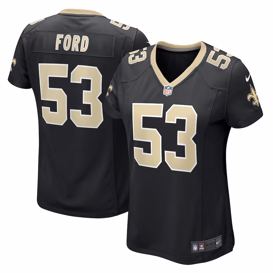 Women's New Orleans Saints Jaylan Ford Nike Black Game Jersey - ujerseystore