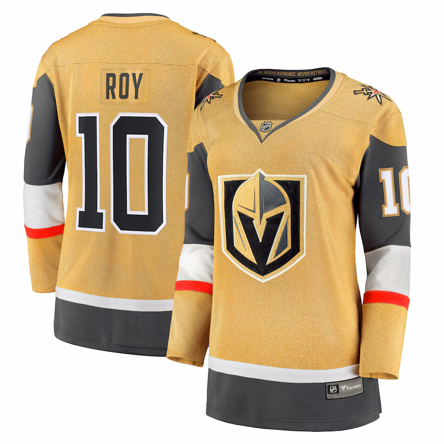 Women's Vegas Golden Knights Nicolas Roy Fanatics Gold Home Breakaway Player Jersey - ujerseystore