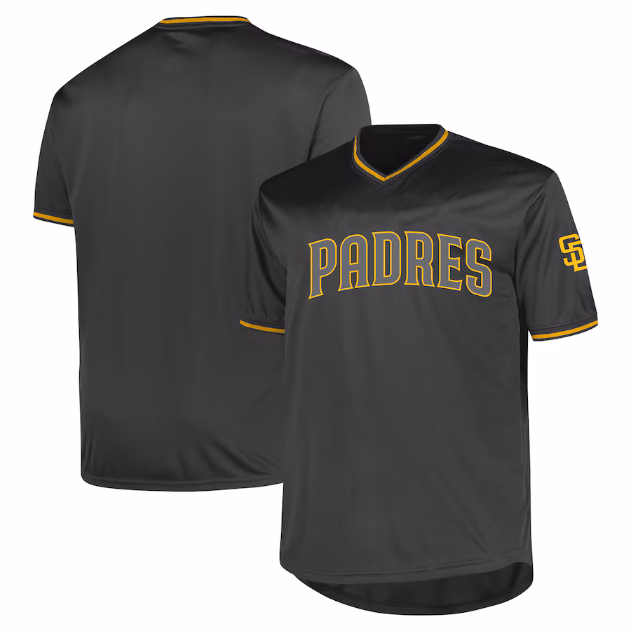 Men's San Diego Padres Profile Charcoal Big & Tall Pop Fashion Jersey - ujerseystore