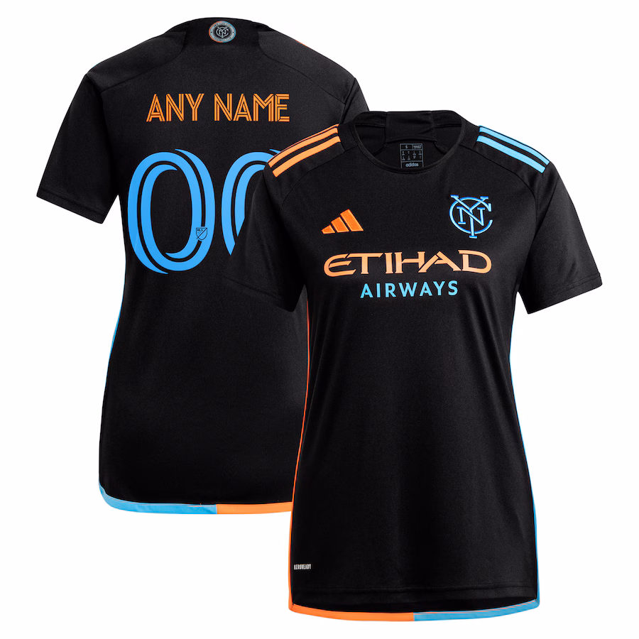 Women's New York City FC  adidas Black 2024 24/7 Kit Replica Custom Jersey - ujerseystore