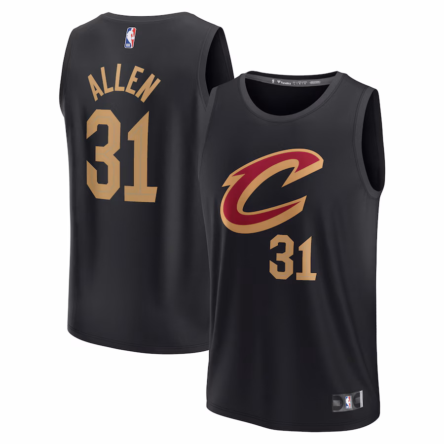 Men's Cleveland Cavaliers Jarrett Allen Fanatics Black Fast Break Replica Jersey - Statement Edition - ujerseystore