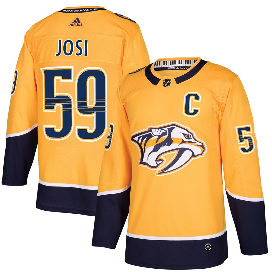 Men's Nashville Predators Roman Josi adidas Gold Home Authentic Player Jersey - ujerseystore