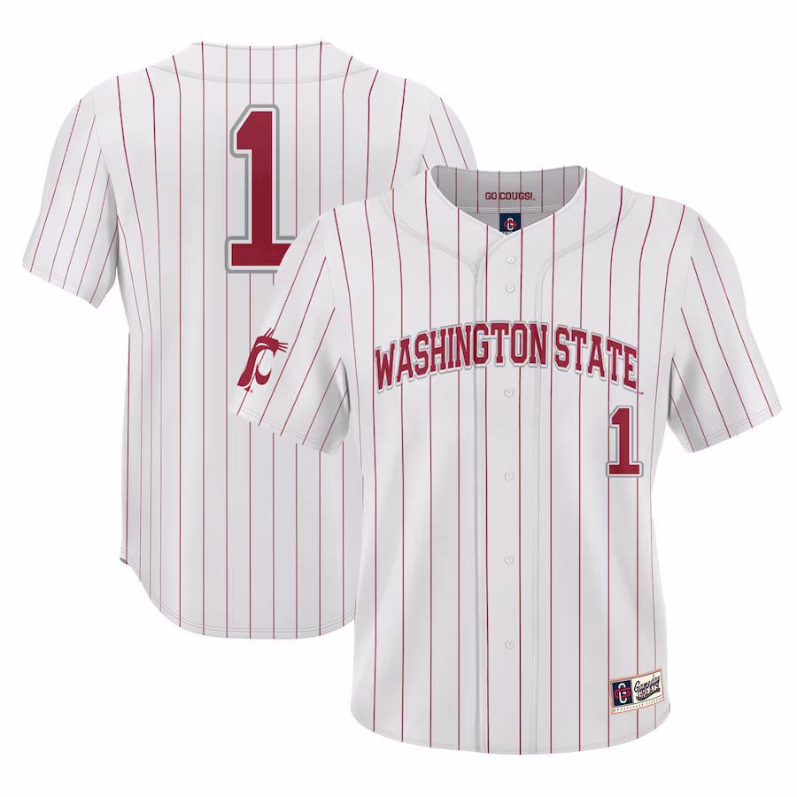 #1 Washington State Cougars GameDay Greats Lightweight Baseball Jersey - White - ujerseystore