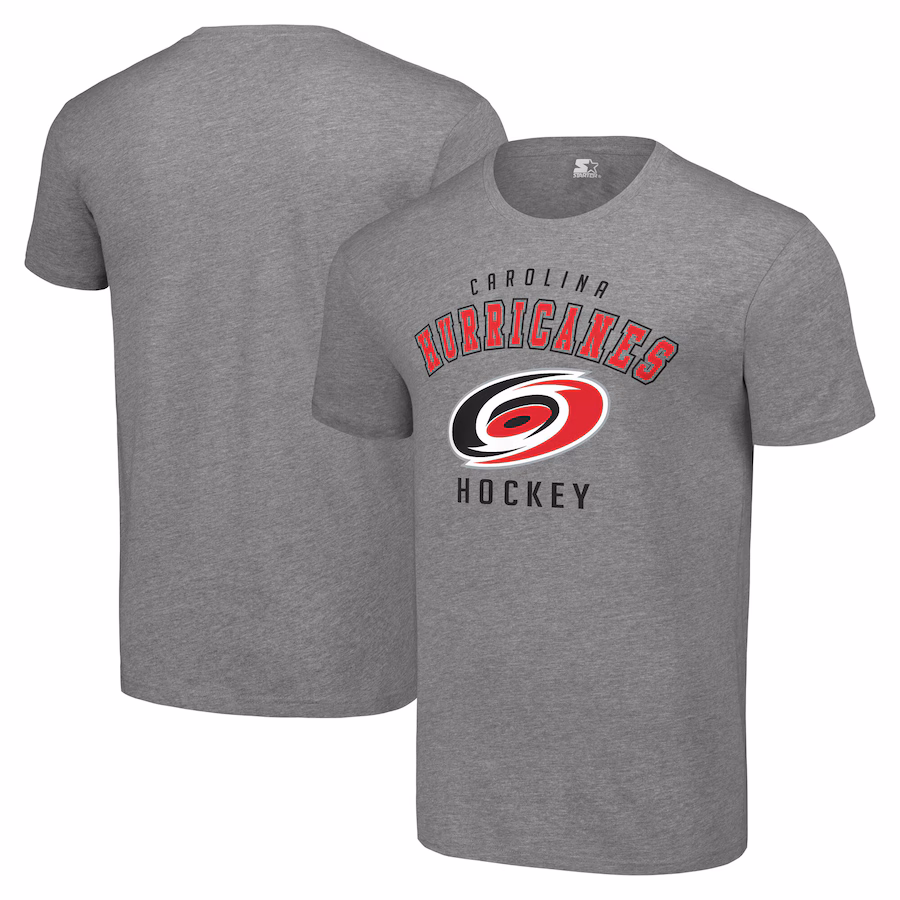 Men's Carolina Hurricanes Starter Heather Gray Logo T-Shirt - ujerseystore