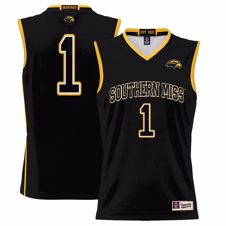 #1  Southern Miss Golden Eagles GameDay Greats  Lightweight Basketball Jersey - Black - ujerseystore