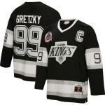 Men's Los Angeles Kings Wayne Gretzky Mitchell & Ness Black 1992/93 Captain Patch Blue Line Player Jersey - ujerseystore