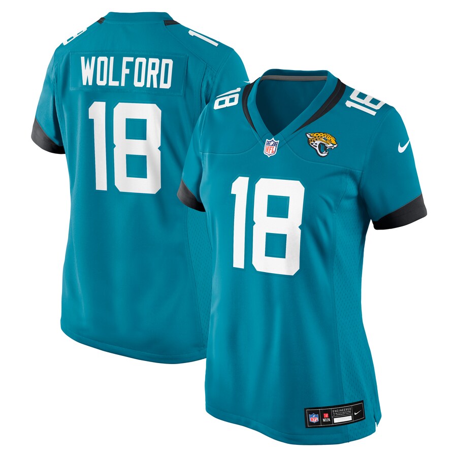 Women's Jacksonville Jaguars John Wolford Nike Teal Team Game Jersey - ujerseystore