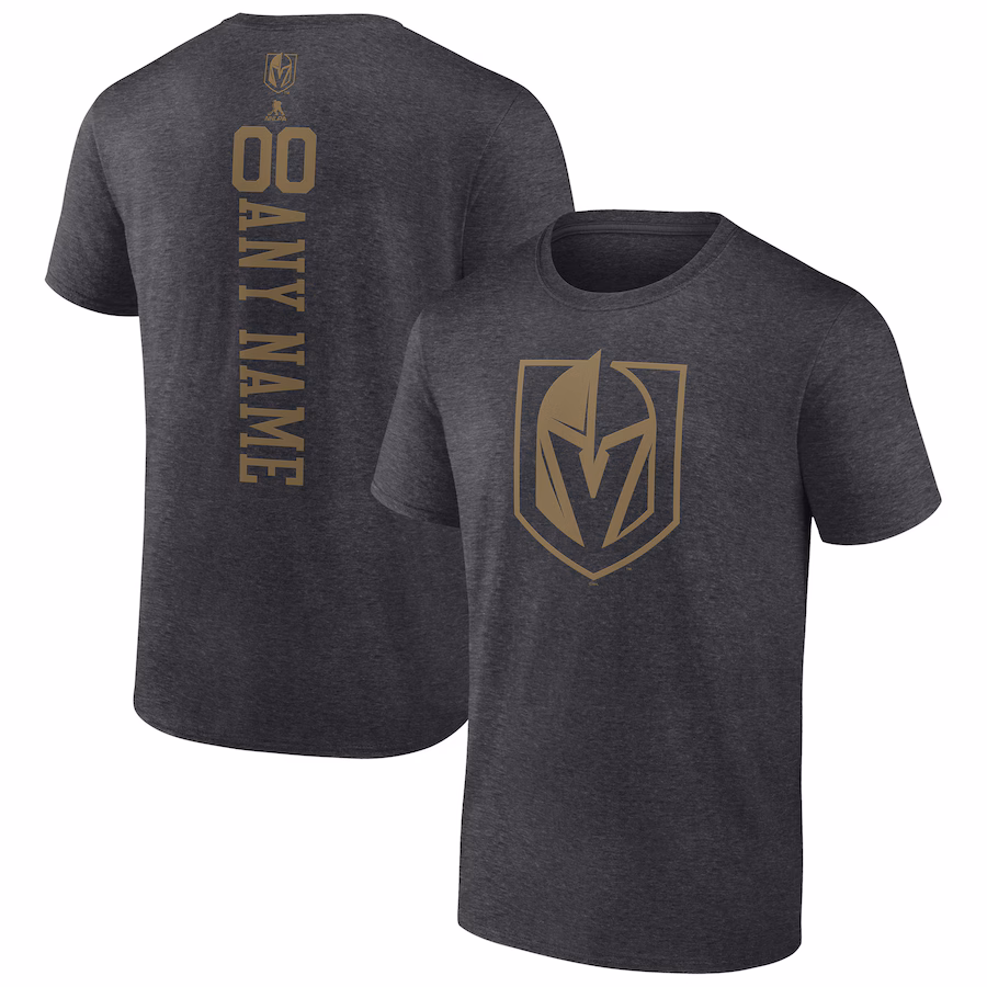 Men's Vegas Golden Knights Heathered Charcoal Personalized One Color T-Shirt - ujerseystore