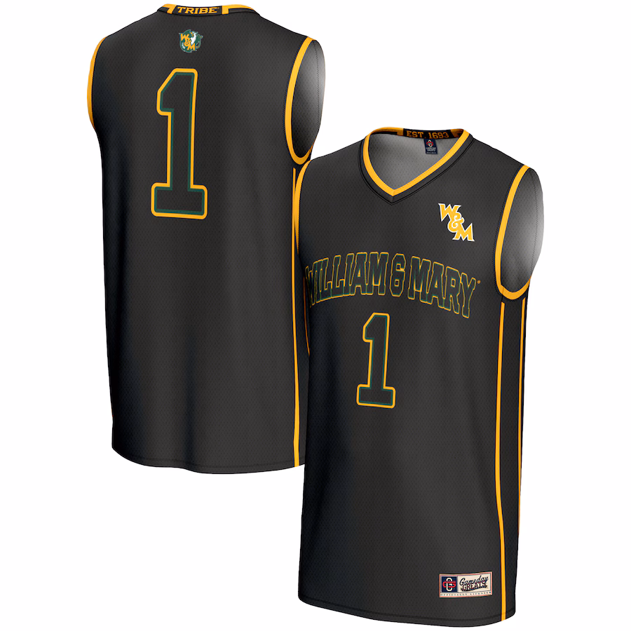Youth GameDay Greats #1 Black William & Mary Tribe Lightweight Basketball Jersey - ujerseystore