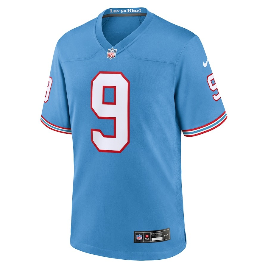 Men's Tennessee Titans Steve McNair Nike Light Blue Oilers Throwback Retired Player Game Jersey - ujerseystore