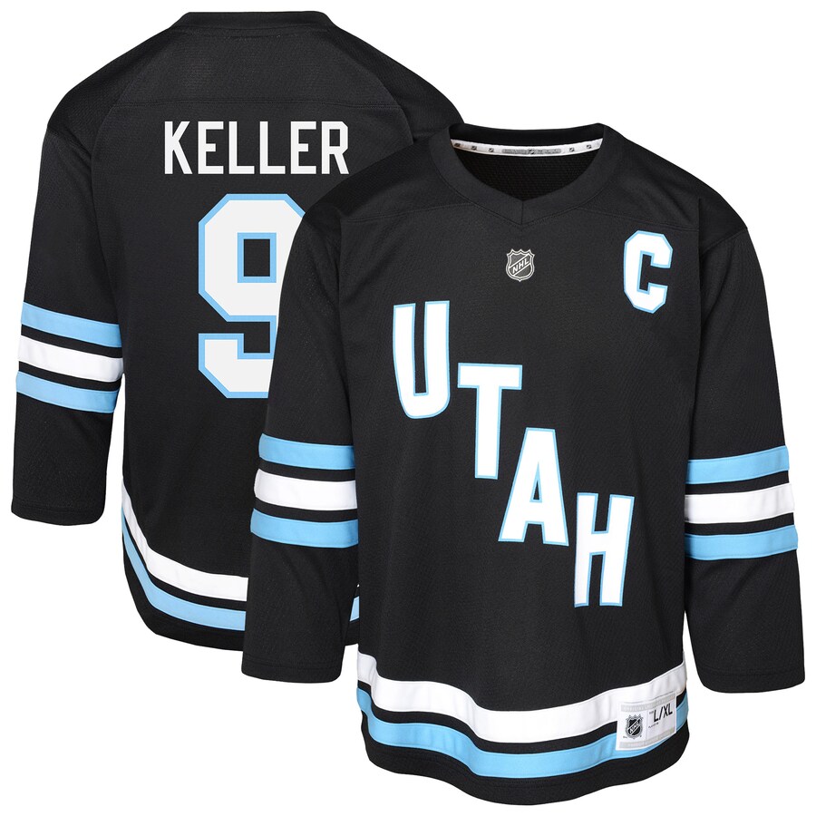 Youth Utah Hockey Club Clayton Keller Outerstuff Black Alternate Replica Player Jersey - ujerseystore