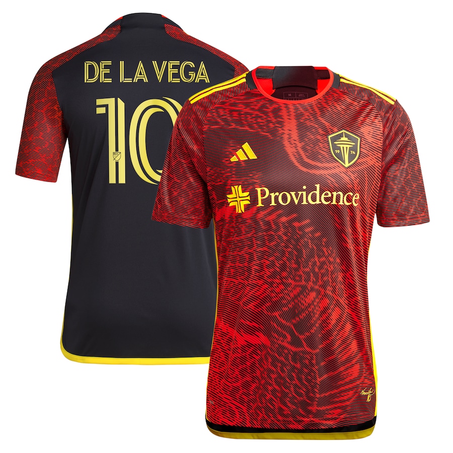Men's Seattle Sounders FC Pedro de la Vega adidas Red 2024 The Bruce Lee Kit Replica Player Jersey - ujerseystore