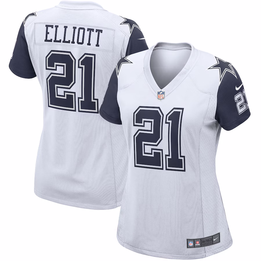 Women's Dallas Cowboys Ezekiel Elliott Nike White Alternate Game Jersey - ujerseystore