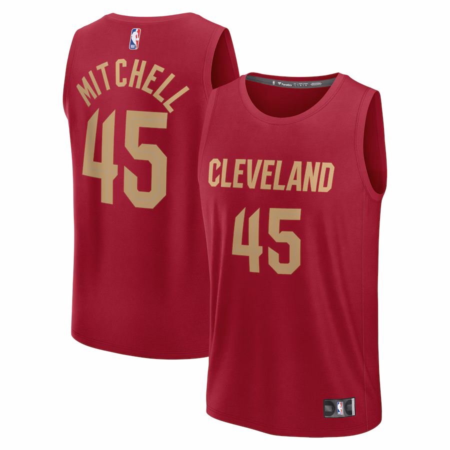 Youth Cleveland Cavaliers Donovan Mitchell Fanatics Wine Fast Break Player Jersey - Icon Edition - ujerseystore