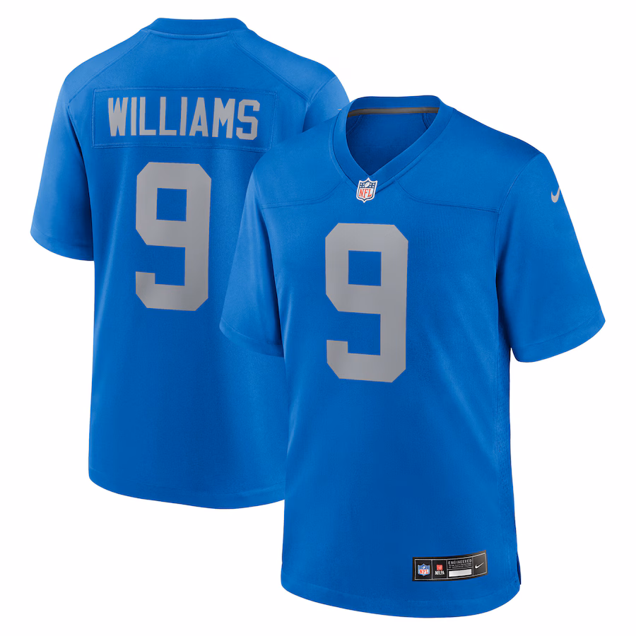 Men's Detroit Lions Jameson Williams Nike Blue Alternate Game Jersey - ujerseystore