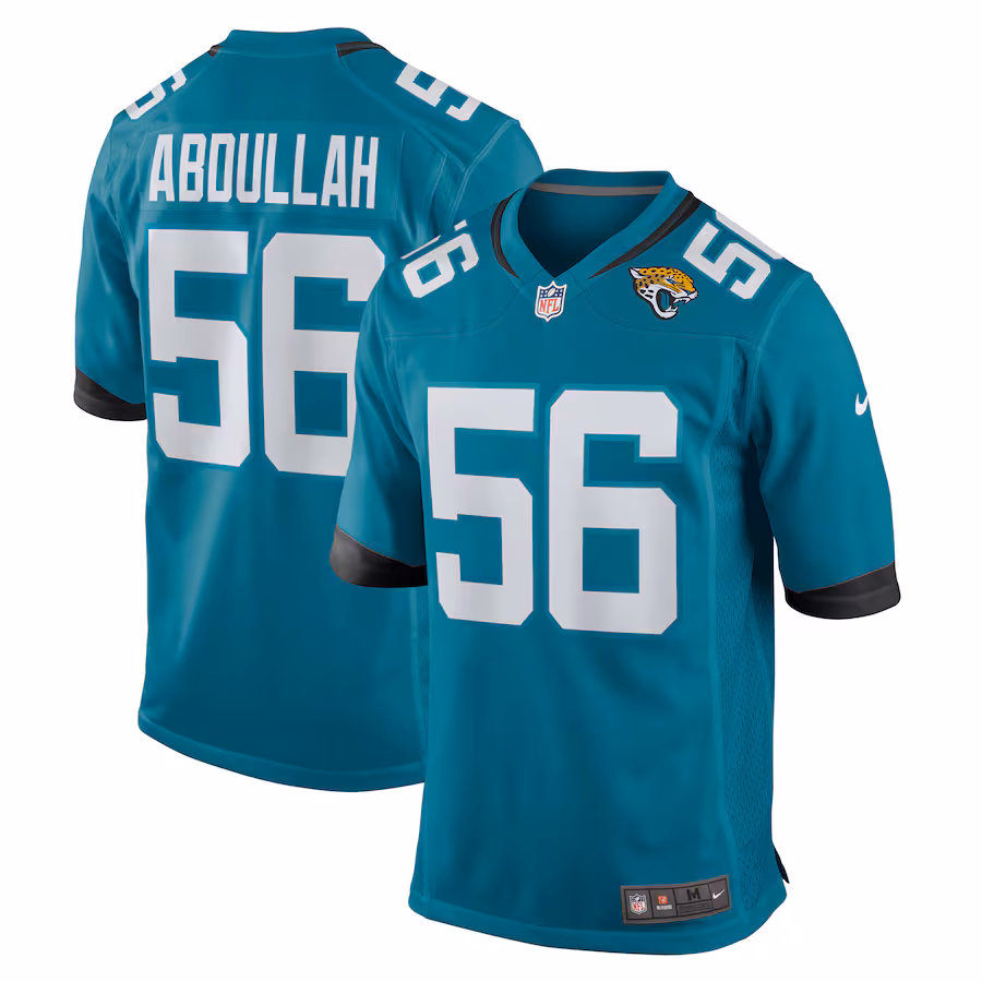 Men's Jacksonville Jaguars Yasir Abdullah Nike  Teal Team Game Jersey - ujerseystore