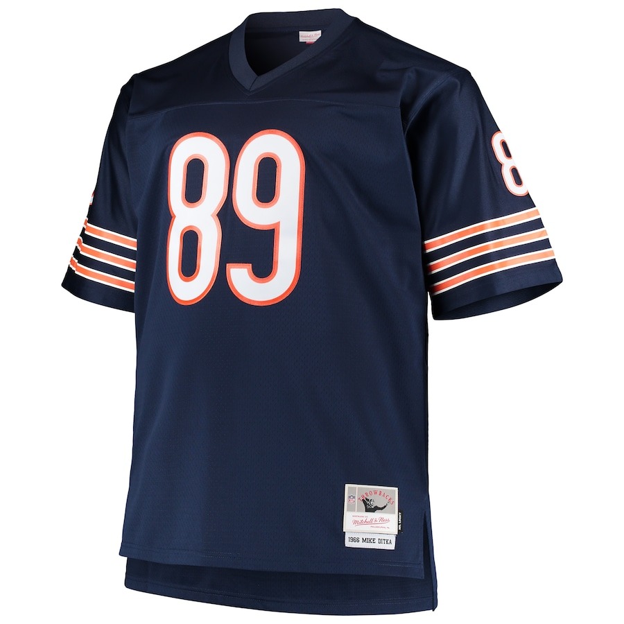 Men's Chicago Bears Mike Ditka Mitchell & Ness Navy Big & Tall 1966 Retired Player Replica Jersey - ujerseystore