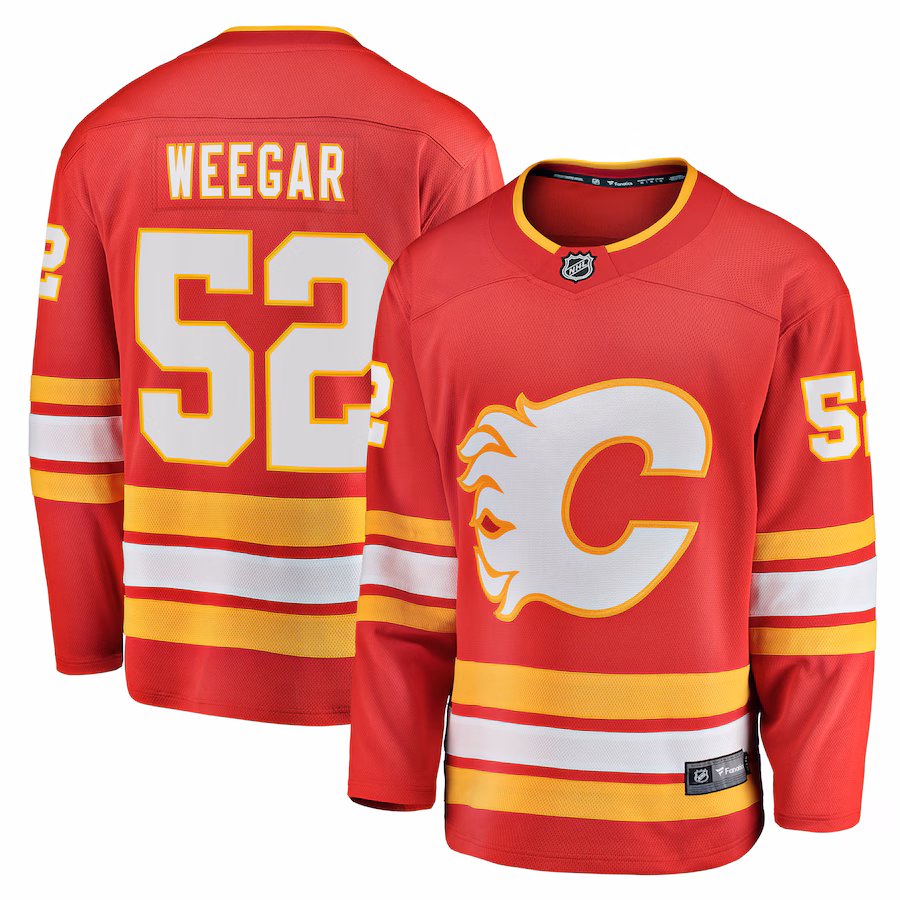 Men's Calgary Flames MacKenzie Weegar Fanatics Red Home Breakaway Player Jersey - ujerseystore