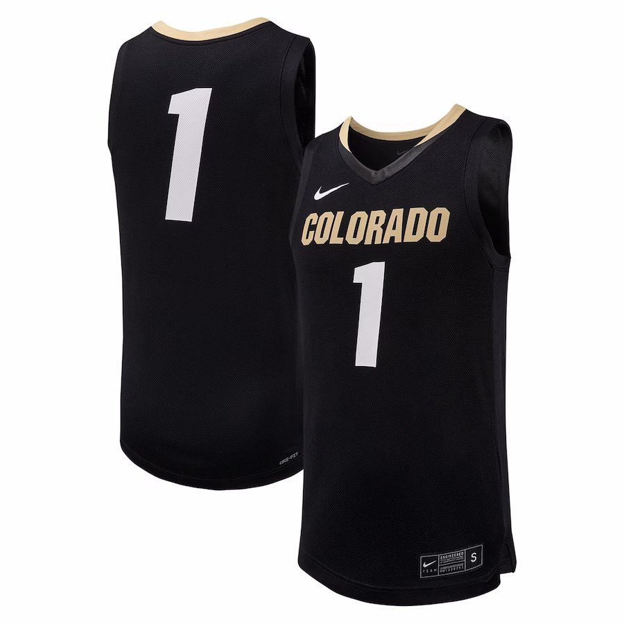 #1 Colorado Buffaloes Nike Replica Basketball Jersey - Black - ujerseystore