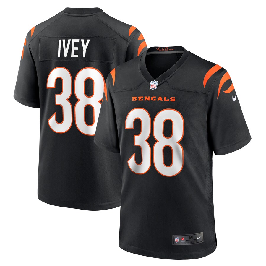 Men's Cincinnati Bengals DJ Ivey Nike  Black Team Game Jersey - ujerseystore