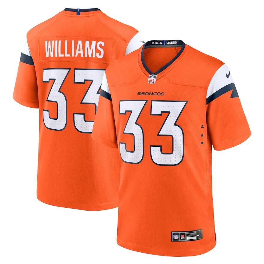 Men's Denver Broncos Javonte Williams Nike Orange Game Jersey - ujerseystore