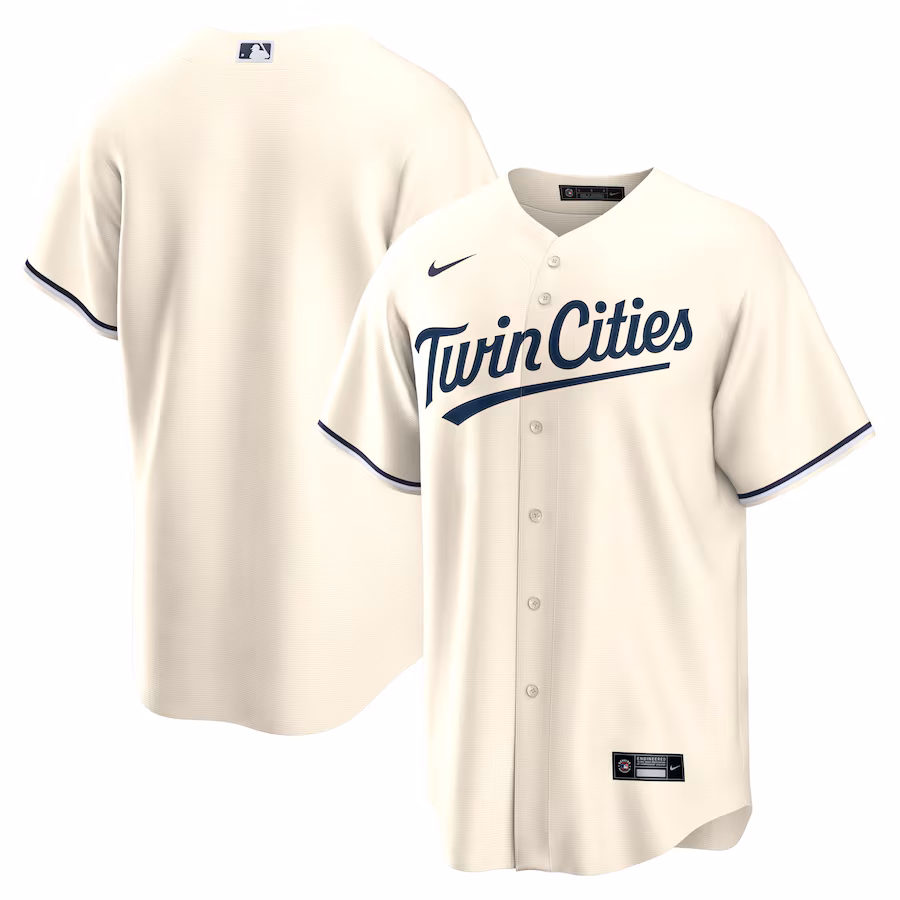 Men's Minnesota Twins Nike Cream Alternate Replica Team Jersey - ujerseystore