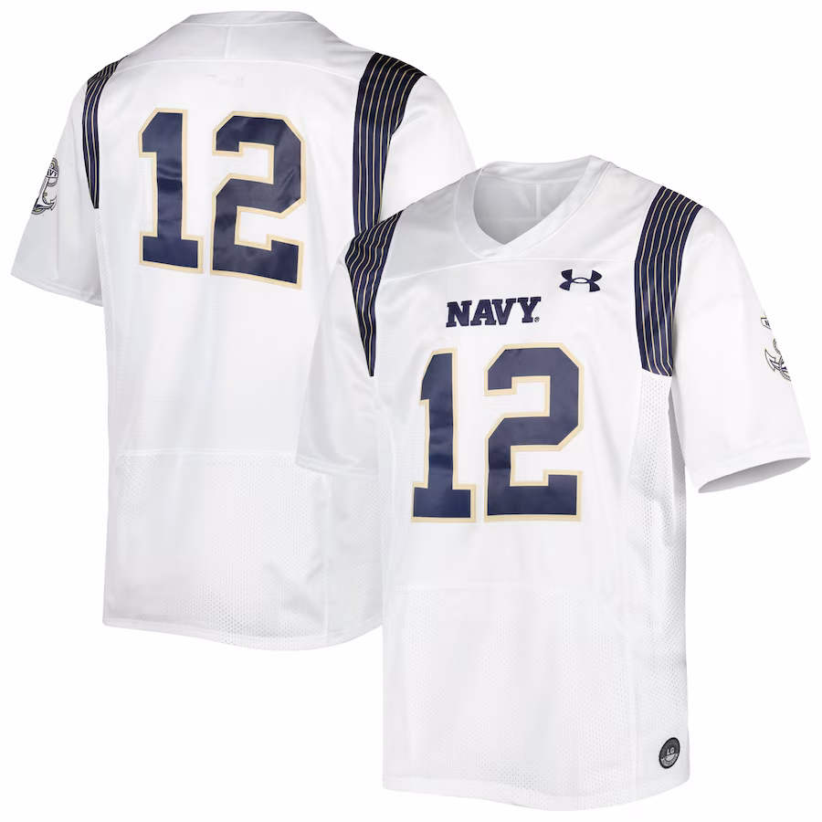 #12 Navy Midshipmen Under Armour Premier Limited Jersey - White - ujerseystore