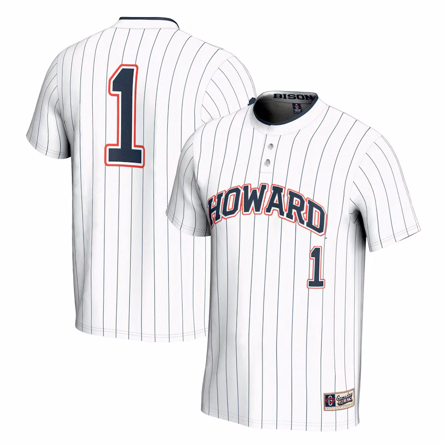 Unisex GameDay Greats #1 White Howard Bison Lightweight Softball Jersey - ujerseystore