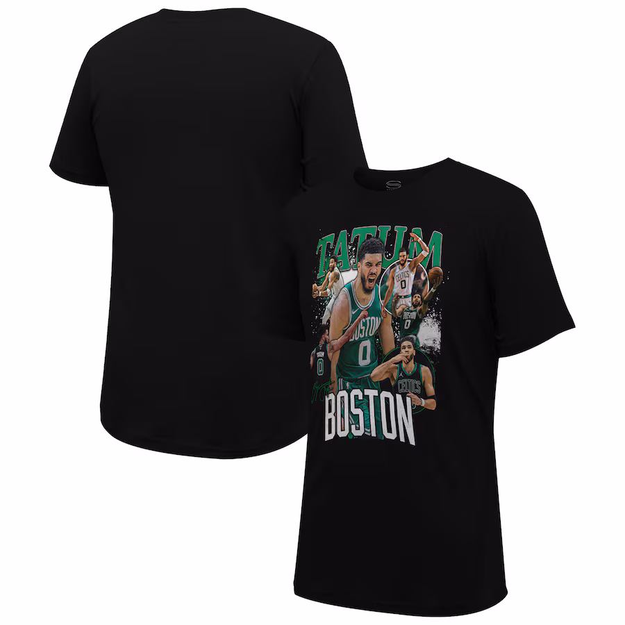 Unisex Boston Celtics Jayson Tatum Stadium Essentials Black Player Crossroads T-Shirt - ujerseystore