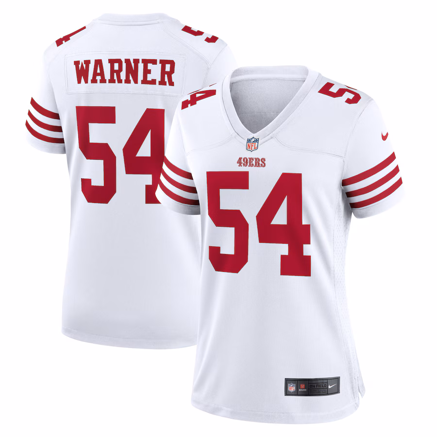Women's San Francisco 49ers Fred Warner Nike White Player Jersey - ujerseystore