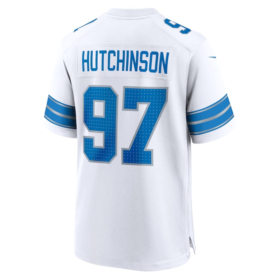 Men's Detroit Lions Aidan Hutchinson Nike White Game Jersey - ujerseystore