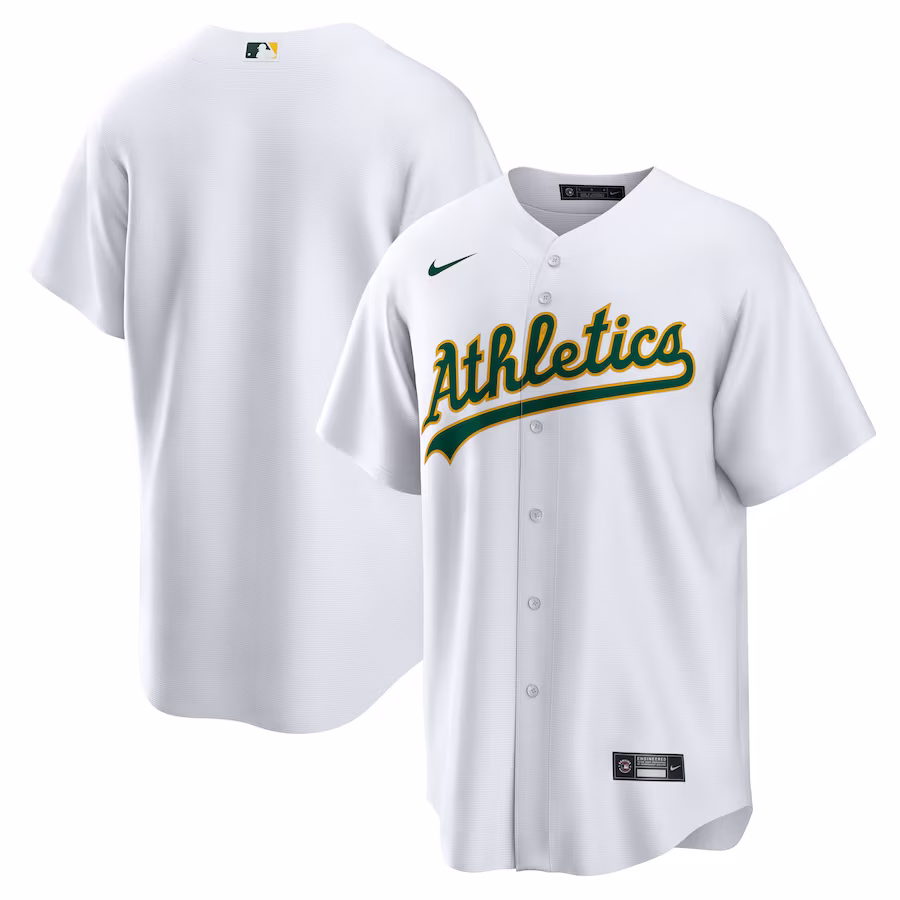 Men's Oakland Athletics Nike White Home Replica Team Jersey - ujerseystore