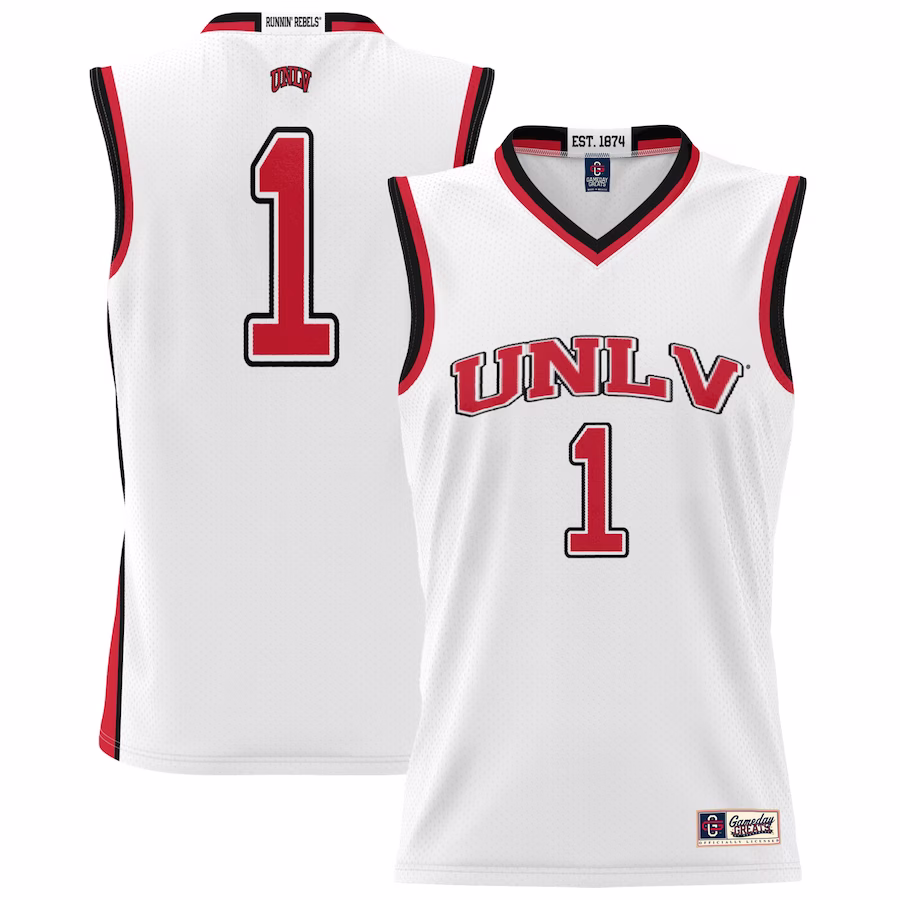 #1 UNLV Rebels GameDay Greats Youth Lightweight Basketball Jersey - White - ujerseystore